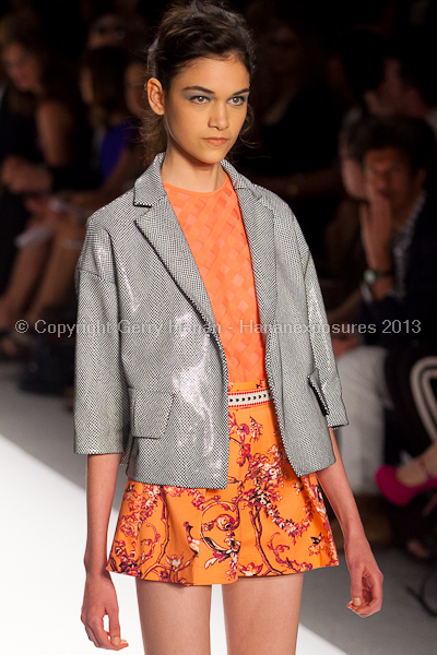 A model on the runway at the Nanette Lepore SS2013 show at New York Mercedes-Benz Fashion Week.