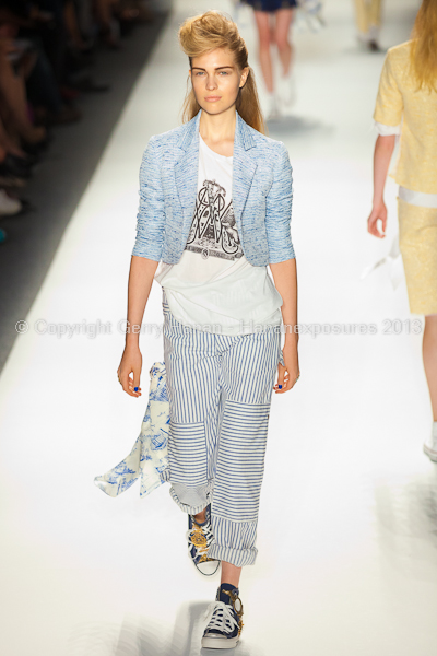 A model on the runway at the Ruffian SS2013 show at New York Mercedes-Benz Fashion Week.