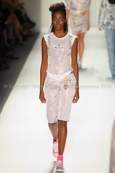 A model on the runway at the Ruffian SS2013 show at New York Mercedes-Benz Fashion Week.