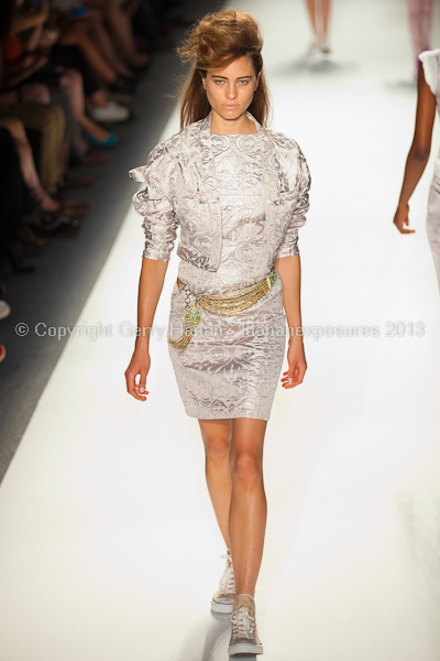 A model on the runway at the Ruffian SS2013 show at New York Mercedes-Benz Fashion Week.