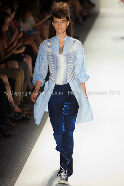 A model on the runway at the Ruffian SS2013 show at New York Mercedes-Benz Fashion Week.