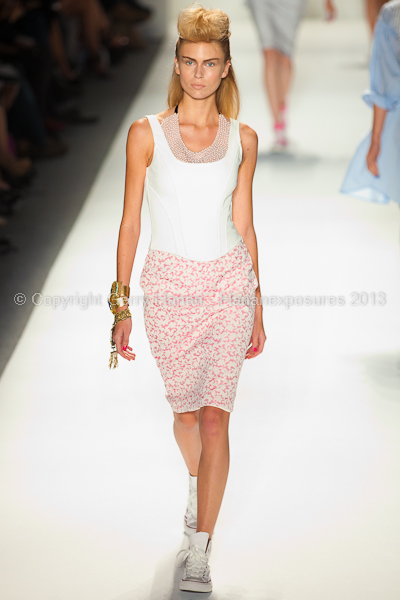 A model on the runway at the Ruffian SS2013 show at New York Mercedes-Benz Fashion Week.