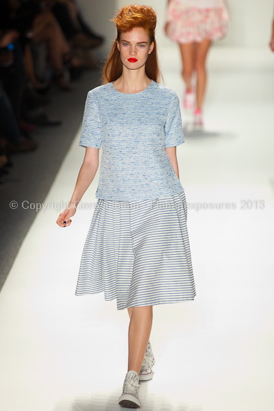 A model on the runway at the Ruffian SS2013 show at New York Mercedes-Benz Fashion Week.