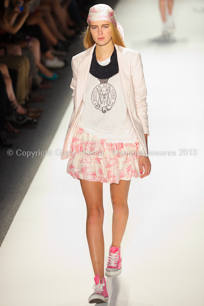 A model on the runway at the Ruffian SS2013 show at New York Mercedes-Benz Fashion Week.