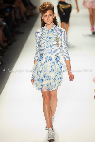 A model on the runway at the Ruffian SS2013 show at New York Mercedes-Benz Fashion Week.