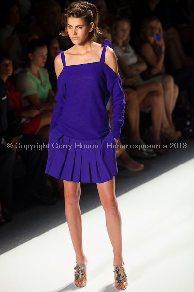 A model on the runway at the Tracy Reese SS2013 show at New York Mercedes-Benz Fashion Week.