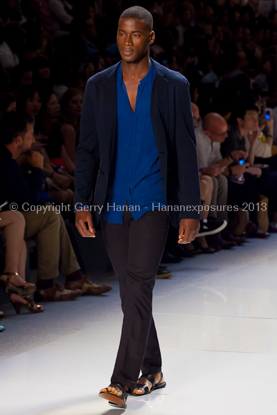 A model on the runway at the Vlov Qingqing Wu SS2013 show at New York Mercedes-Benz Fashion Week.