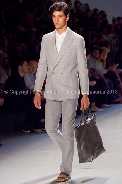 A model on the runway at the Vlov Qingqing Wu SS2013 show at New York Mercedes-Benz Fashion Week.