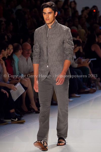 A model on the runway at the Vlov Qingqing Wu SS2013 show at New York Mercedes-Benz Fashion Week.