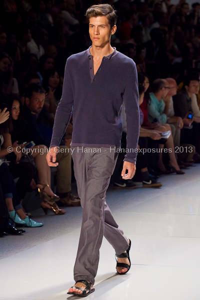 A model on the runway at the Vlov Qingqing Wu SS2013 show at New York Mercedes-Benz Fashion Week.