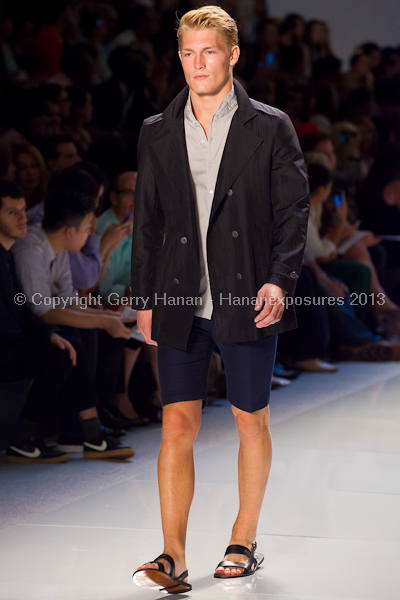 A model on the runway at the Vlov Qingqing Wu SS2013 show at New York Mercedes-Benz Fashion Week.