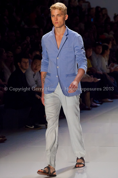 A model on the runway at the Vlov Qingqing Wu SS2013 show at New York Mercedes-Benz Fashion Week.