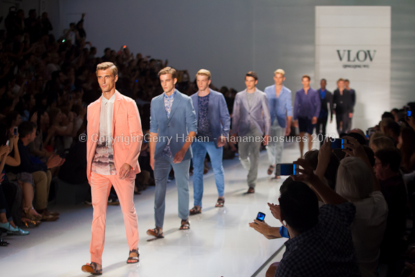 A model on the runway at the Vlov Qingqing Wu SS2013 show at New York Mercedes-Benz Fashion Week.