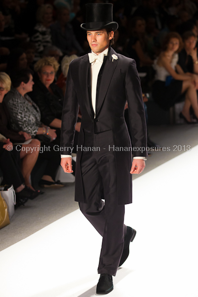 A model on the runway at the Zang Toi SS2013 show at New York Mercedes-Benz Fashion Week.