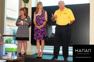 Rick Hogan from Netspray speaking at the Fashion designer networking event Fashionably Connected aloft hotel The Domain Austin Texas