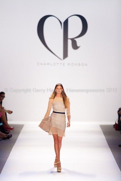 A model on the runway at the Charlotte Ronson SS2013 show at New York Mercedes-Benz Fashion Week.