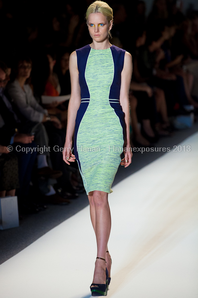 A model on the runway at the Lela Rose SS2013 show at New York Mercedes-Benz Fashion Week.