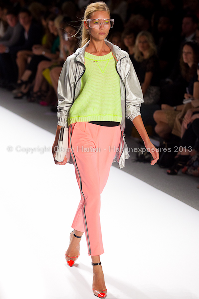 A model on the runway at the Milly By Michelle Smith SS2013 show at New York Mercedes-Benz Fashion Week.