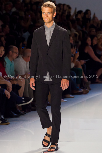 A model on the runway at the Vlov Qingqing Wu SS2013 show at New York Mercedes-Benz Fashion Week.