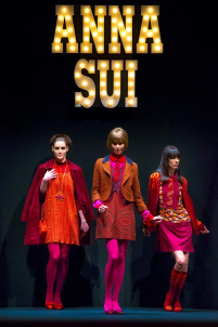 A model on the runway walking for the Anna Sui FW2013 show during Mercedes-Benz New York Fashion Week at the Lincoln Center in Manhattan, New York City.. Please email us to buy this image for online or print use of any nature for any length of time.